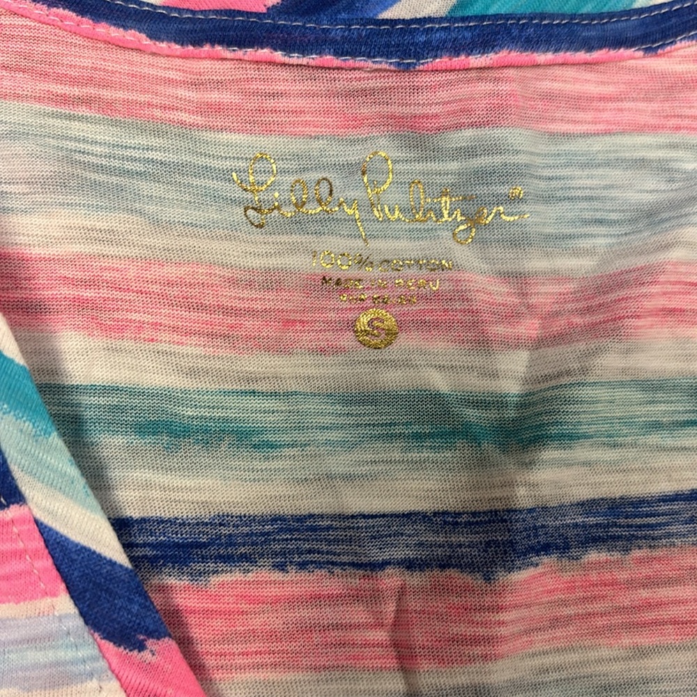 Lilly Pulitzer striped V-Neck shirt-Size S - Picture 2 of 3